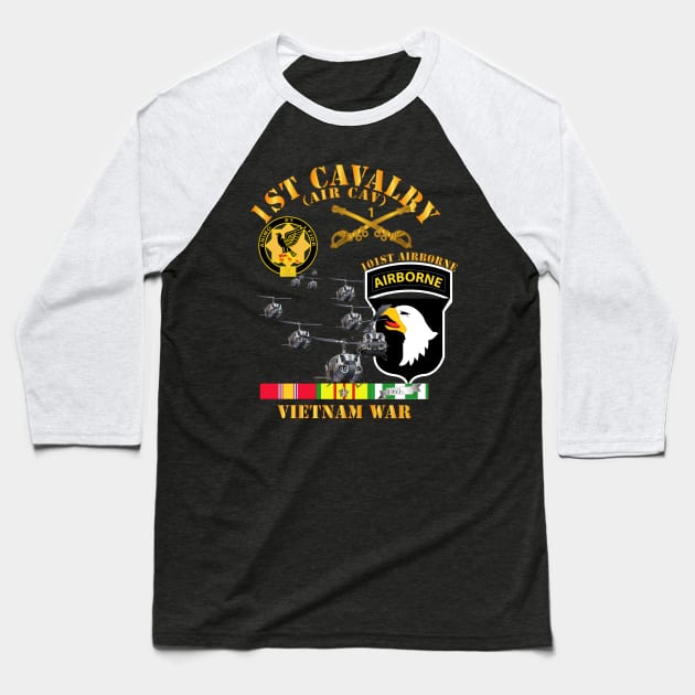 1st Cavalry (Air Cav) - 101st Airborne w SVC Baseball T-Shirt by twix123844